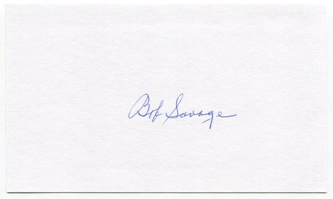 Bob Savage Signed 3x5 Index Card Baseball Autographed Signature Philadelphia 