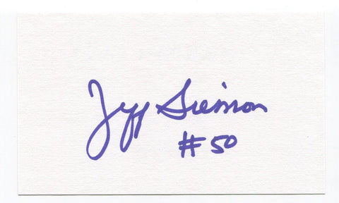 Jeff Siemon Signed 3x5 Index Card Autographed NFL Football Hall of Fame HOF