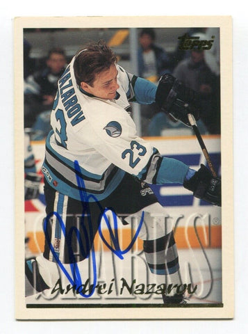 1995 Topps Andrei Nazarov Signed Card Hockey NHL Autograph AUTO #121