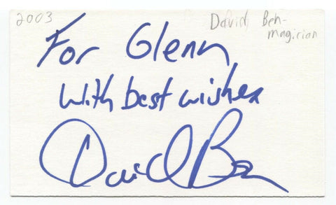 David Ben Signed 3x5 Index Card Autographed Signature Magician