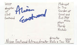 Alison Eastwood Signed 3x5 Index Card Autograph Signature Actress