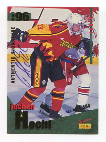 1995 Signature Rookie Jochen Hecht Signed Card Hockey NHL Autograph AUTO #8