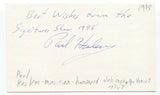 Paul Haslem Signed 3x5 Index Card Autographed Musician Hammered Dulcimer