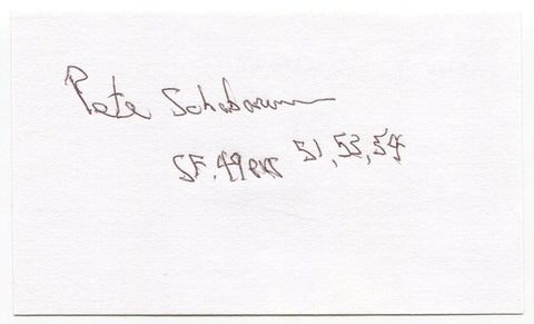 Peter Schabarum Signed 3x5 Index Card Autographed NFL Football SF 49ers