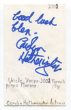 Carolyn Heatherington Signed Index Card Autograph Actress Avonlea Perry Mason