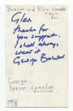 George Bowser Signed 3x5 Index Card Autographed Signature Comic Comedian