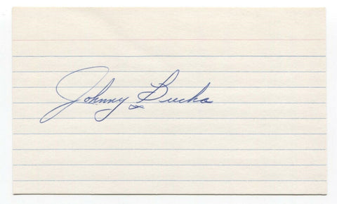 Johnny Bucha Signed 3x5 Index Card Baseball Autographed Signature 