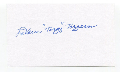 LaVern Torgeson Signed 3x5 Index Card Autograph Football NFL Washington Redskins