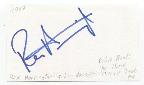 Rex Harrington Signed 3x5 Index Card Autograph Signature Ballet Dancer