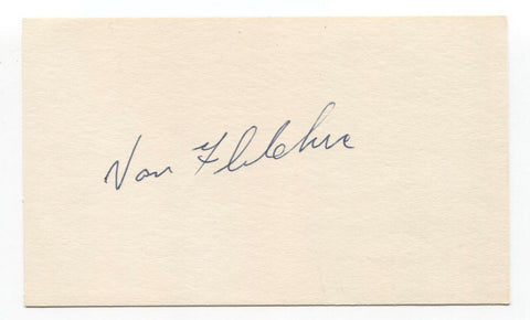 Van Fletcher Signed 3x5 Index Card Baseball Autographed Vintage Signature