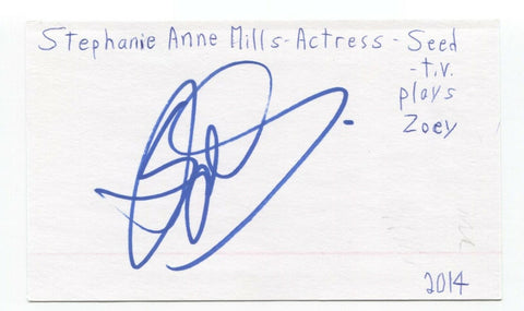 Stephanie Anne Mills Signed 3x5 Index Card Autographed Signature Actress