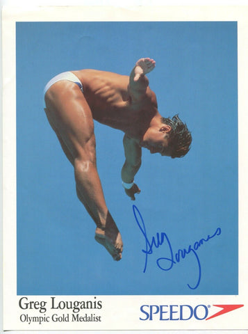 Greg Louganis Signed 8.5 x 11 Photo Vintage Autographed Olympics Gold Medal