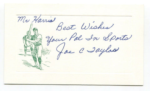 Joe Taylor Signed Card Autograph Baseball MLB Roger Harris Collection