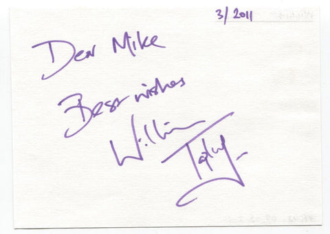 William Tapley Signed Page Autographed Signature Inscribed "To Mike"