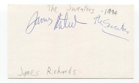 The Sweaters - James Richards Signed 3x5 Index Card Autographed Signature