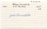 Johnny Lucadello Signed 3x5 Index Card Autographed MLB Baseball New York Yankees