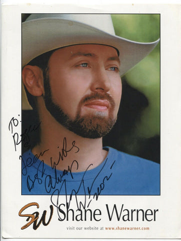 Shane Warner Signed 8x10 Inch Photo Autographed Signature Country Music Singer