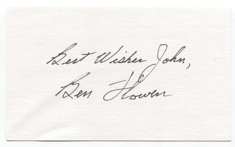 Bennett (Ben) Flowers Signed 3x5 Index Card Baseball Autographed Boston Red Sox 