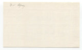 Bill Rigney Signed 3x5 Index Card Baseball Autographed Signature