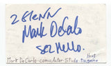 Mark DeCarlo Signed 3x5 Index Card Autographed Signature Actor Seinfeld