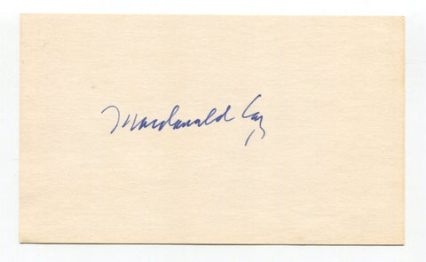 MacDonald Carey Signed 3x5 Index Card Autographed Actor Shadow Of A Doubt