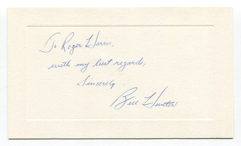Bill Hunter Signed Card Autographed Baseball MLB Roger Harris Collection