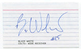 Blair White Signed 3x5 Index Card Autographed Football NFL Indianapolis Colts