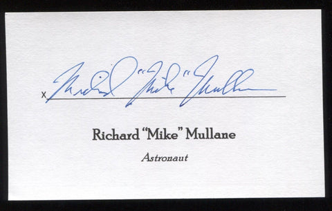 Mike Mullane Signed 3x5 Index Card Signature Autographed NASA Astronaut Space