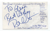 Ron Oliver Signed 3x5 Index Card Autographed Signature Director