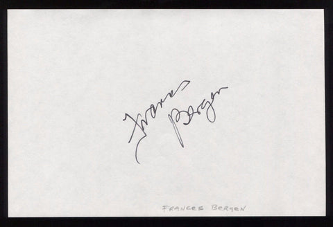 Frances Bergen Signed HUGE 8x5 Inch Page Autographed Signature