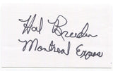 Hal Breeden Signed 3x5 Index Card Autographed baseball Montreal Expos MLB