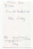 The Mutton Birds - Alan Gregg Signed 3x5 Index Card Autographed Signature