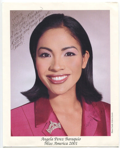 Angela Perez Baraquio Signed 8x10 Photo Autographed Signature Miss America 2001