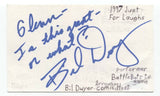 Bil Dwyer Signed 3x5 Index Card Autographed Signature Host Comedian