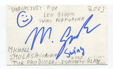 Michael Smolash Signed 3x5 Index Card Autographed Actor PSI Factor