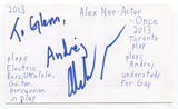 Alex Nee Signed 3x5 Index Card Autographed Actor Once