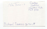 Cowboy Junkies - Michael Timmins Signed 3x5 Index Card Autographed Signature