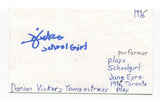 Danian Vickers Signed 3x5 Index Card Autographed Actress Jane Eyre