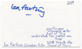 Ian Farthing Signed 3x5 Index Card Autographed Actor The Watchmen Flash