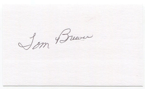 Tom Brewer Signed 3x5 Index Card Autographed baseball 1954 Boston Red Sox