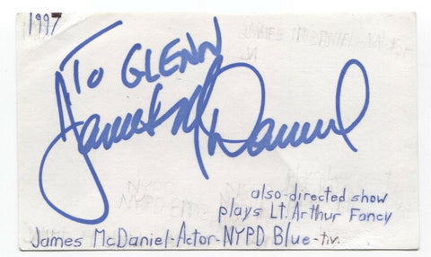 James McDaniel Signed 3x5 Index Card Autograph Signature Actor NYPD Blue