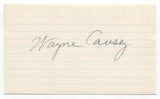 Wayne Causey Signed 3x5 Index Card Baseball Autographed Atlanta Braves