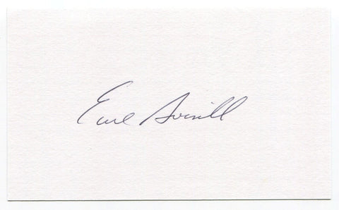 Earl Averill Jr. Signed 3x5 Index Card Autographed Signature Cleveland Indians