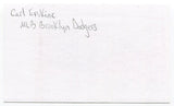 Carl Erskine Signed 3x5 Index Card Autographed MLB Baseball Brooklyn Dodgers