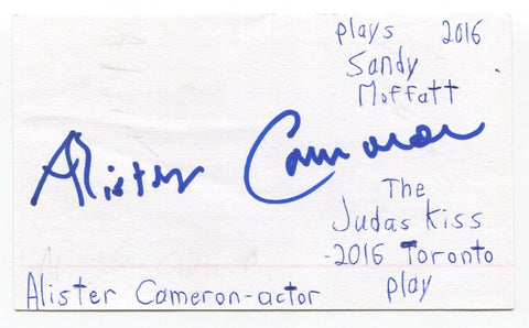 Alister Cameron Signed 3x5 Index Card Autographed Actor Doctors