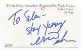 Erica Ehm Signed 3x5 Index Card Autographed Signature Actress Writer Host