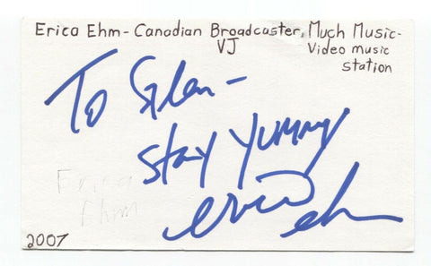 Erica Ehm Signed 3x5 Index Card Autographed Signature Actress Writer Host