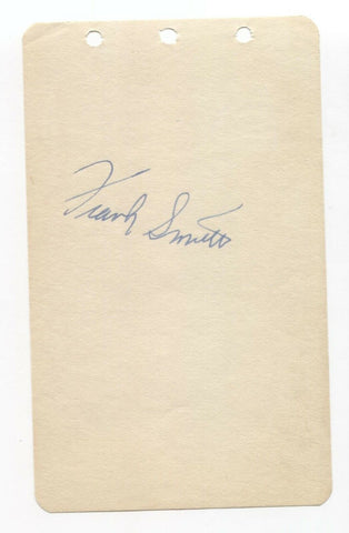 Frank Smith Signed Album Page Autographed Baseball 1953 Cincinnati Reds