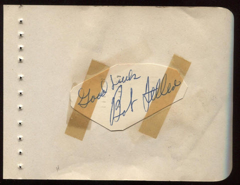 Bob Feller 1951 Signed Album Page Autograph Clipped GPC 