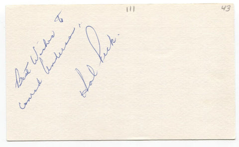 Harold (Hal) Peck Signed 3x5 Index Card Baseball Autographed Brooklyn Dodgers 